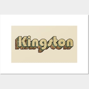 Kingston // Vintage Rainbow Typography Style // 70s Posters and Art